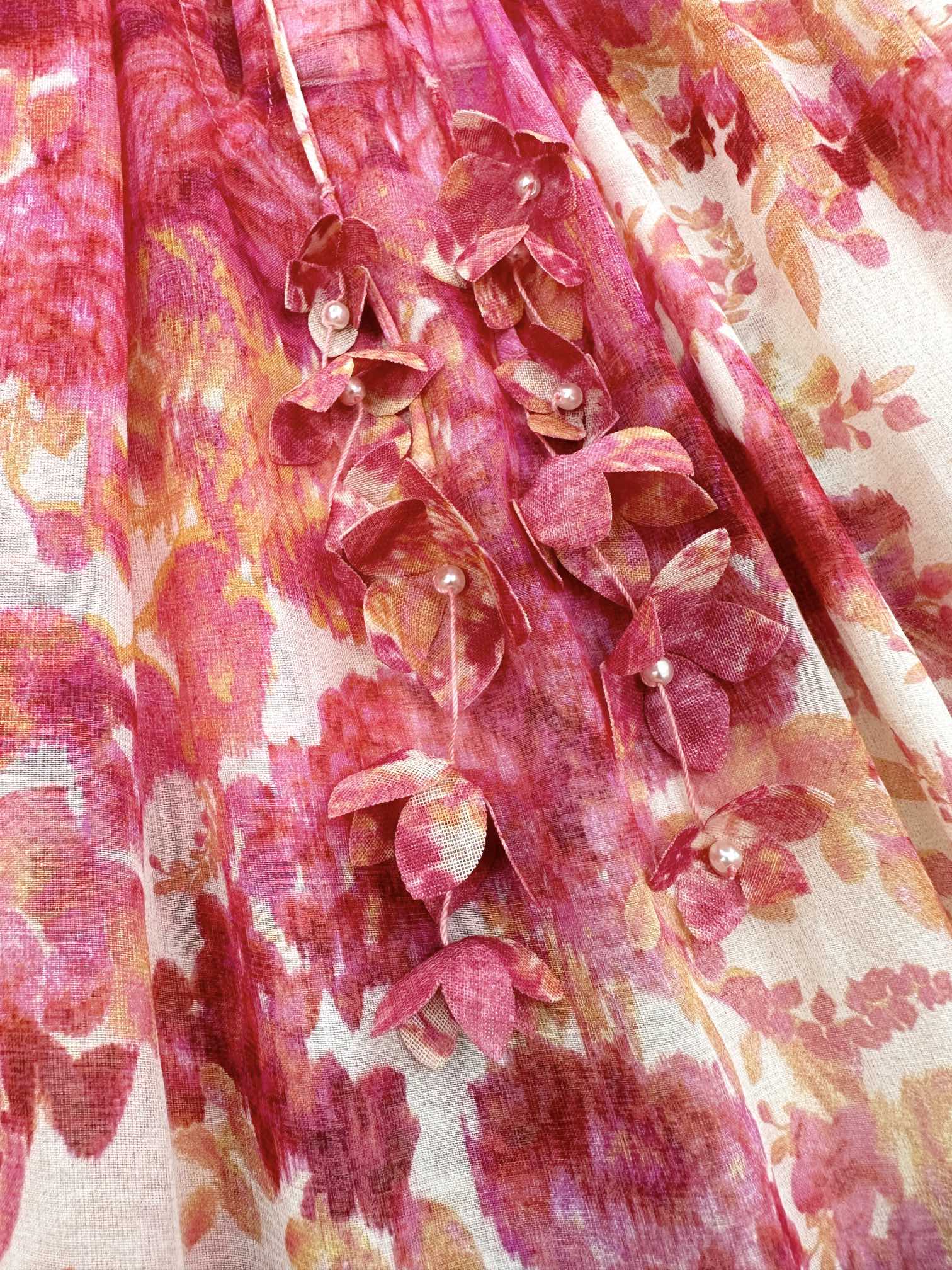 ÁO ZIMMERMANN Red Flower Vintage Dress
