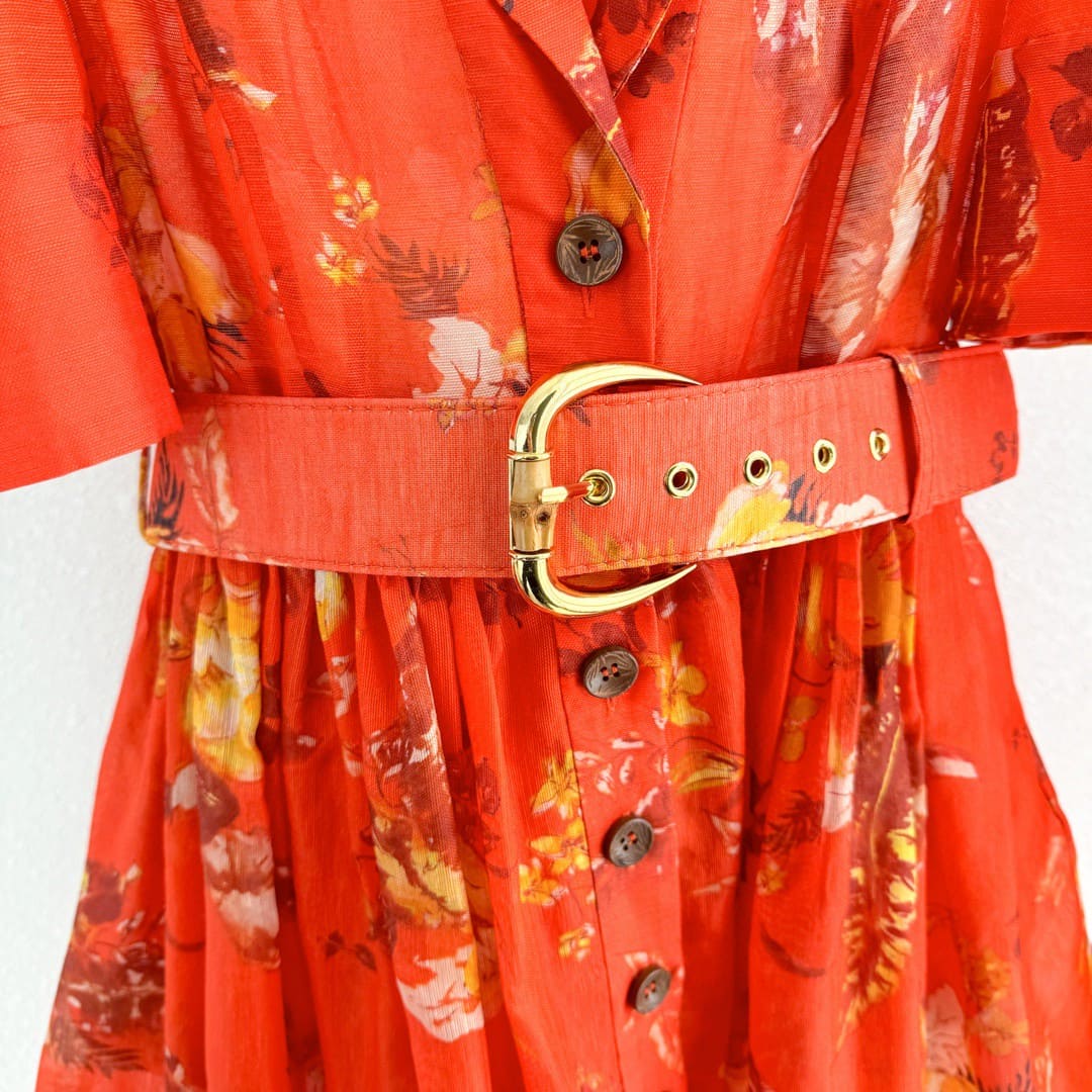 VÁY ZIMMERMANN LONG DRESS WITH FLOWER RED High Classy