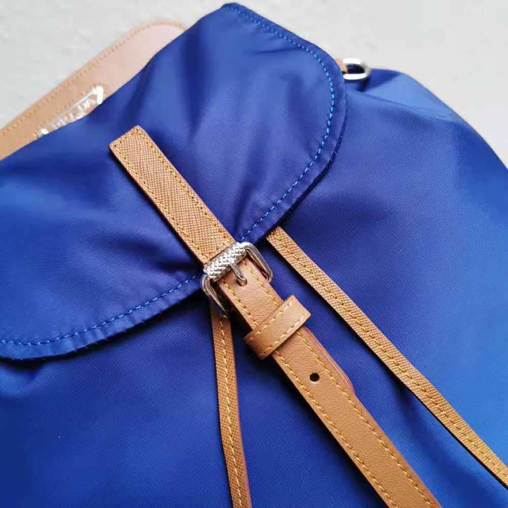 BALO Prada Women Nylon and Saffiano Leather Backpack-Blue