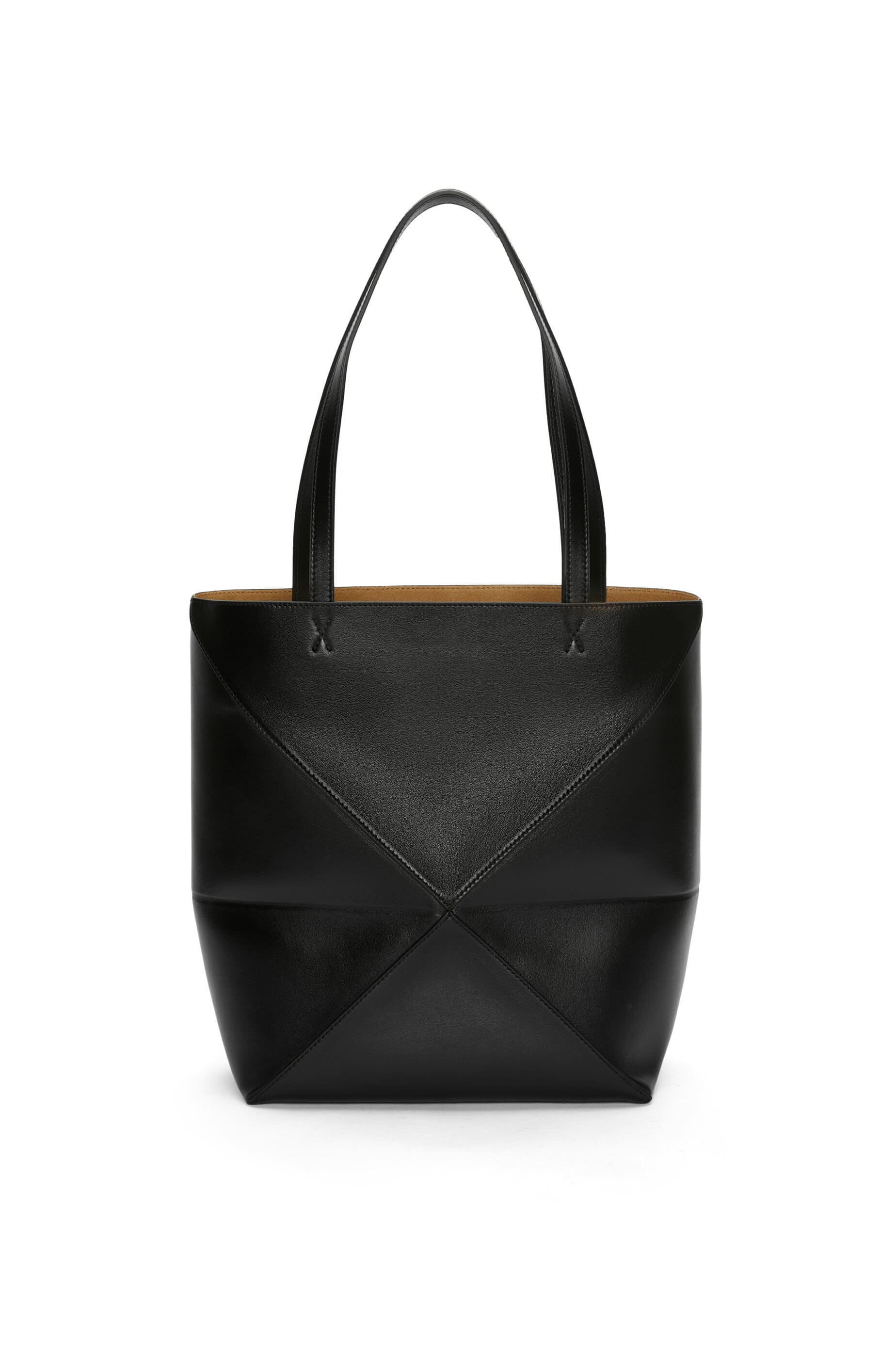 Túi LOEWE Puzzle Fold Tote in shiny calfskin black