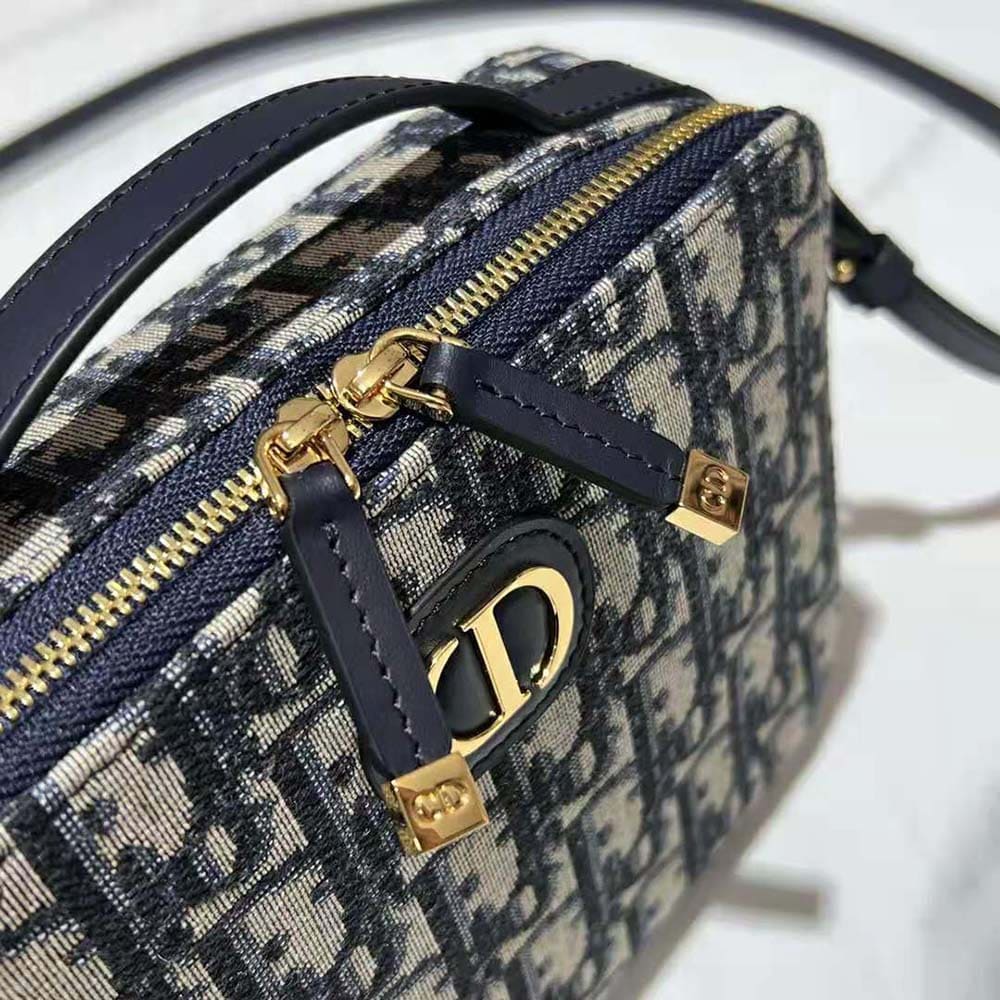 TÚI Dior Women 30 Mmontaigne Box Bag Blue Multicolor Dior Oblique Jacquard Top Quality