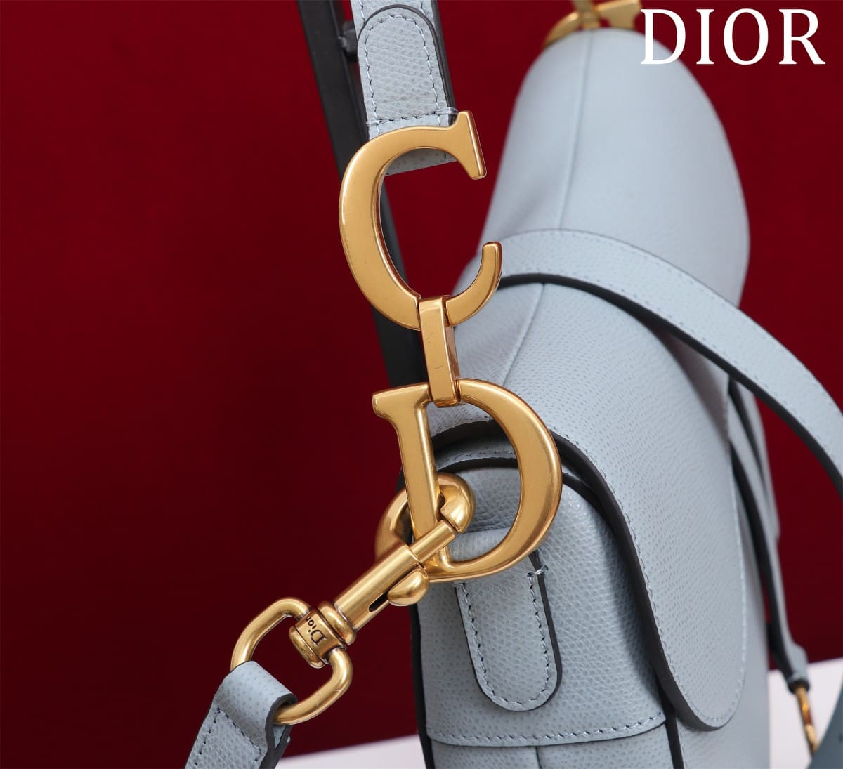 TÚI Dior Women Saddle bag in Calfskin-Blue Top Quality