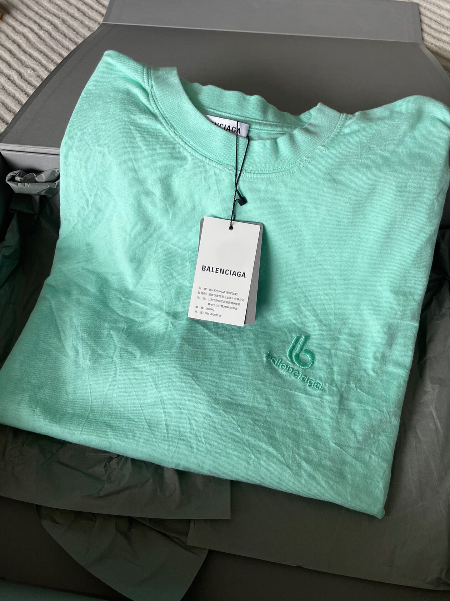 ÁO BALENCIAGA T SHIRT MÀU XANH UNISEX