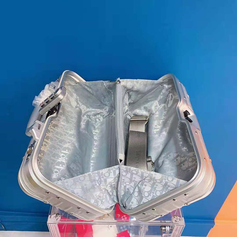 TÚI DIOR RIMOWA Hand Case Gray Dior Oblique Aluminum