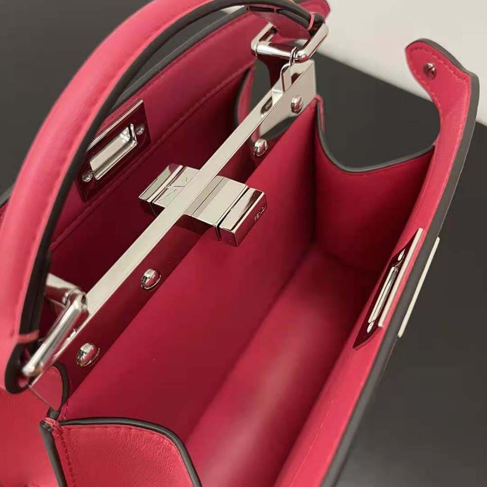 TÚI Fendi Women Peekaboo ISeeU Petite Rose Padded Nappa Leather Bag