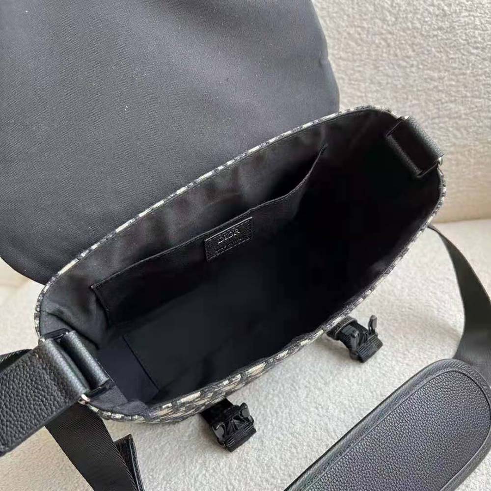 TÚI DIOR Men Explorer Messenger Bag Beige and Black Dior Oblique Jacquard