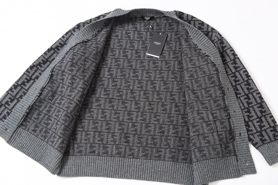 ÁO FENDI FF Gray and Brown Sweater