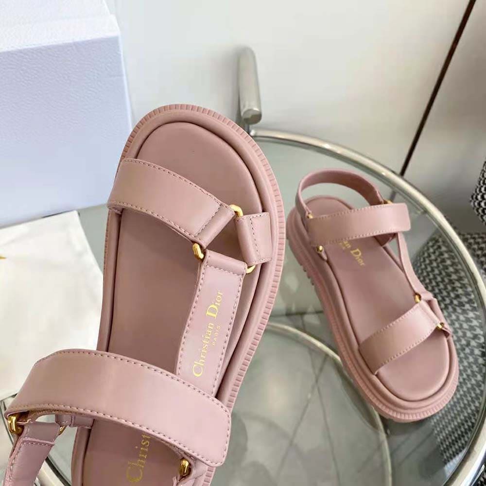 DÉP SANDALS Dior Women D-Wave Sandal Pink Lambskin