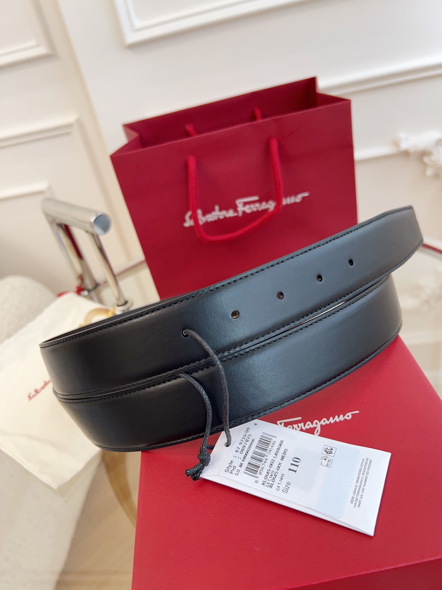 DÂY LƯNG Salvatore Ferragamo Adjustable Gancini Belt Khóa vàng