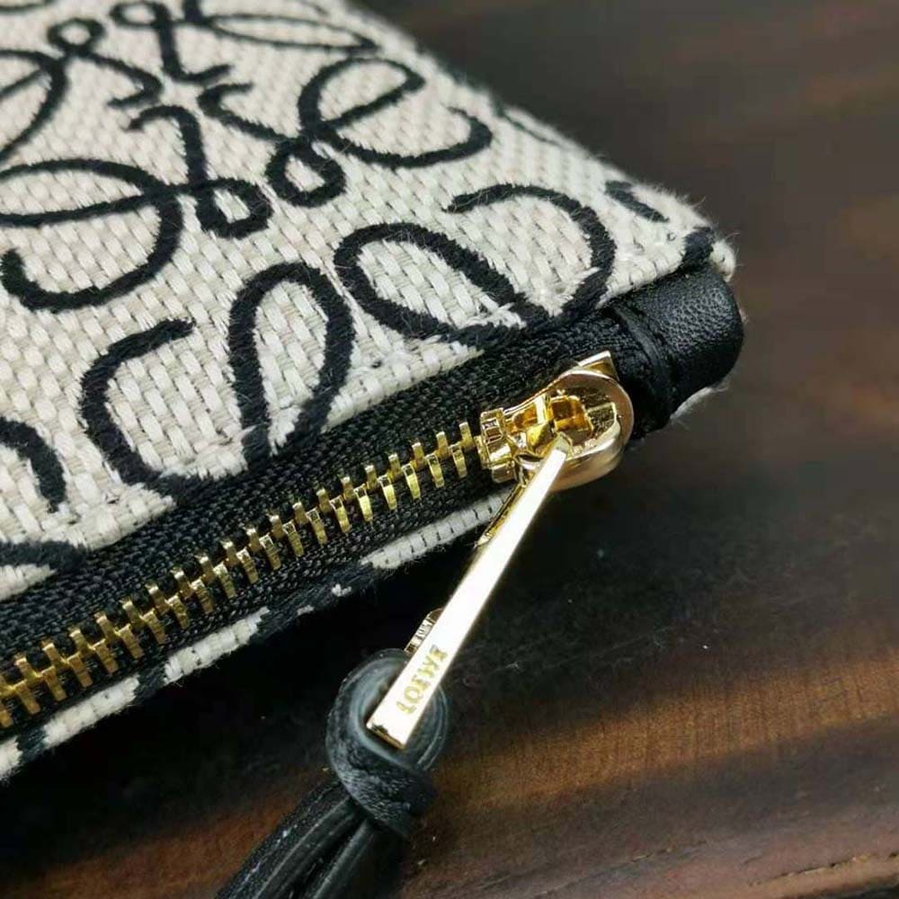 TÚI LOEWE hình chữ nhật bằng vải Jacquard và da bê màu đen