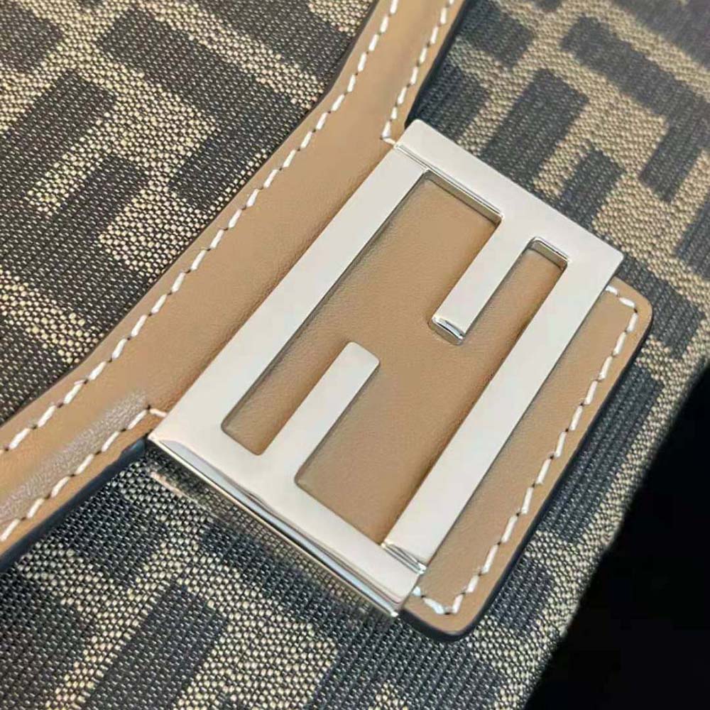 TÚI Fendi Men Baguette Soft Trunk Brown FF Fabric Bag