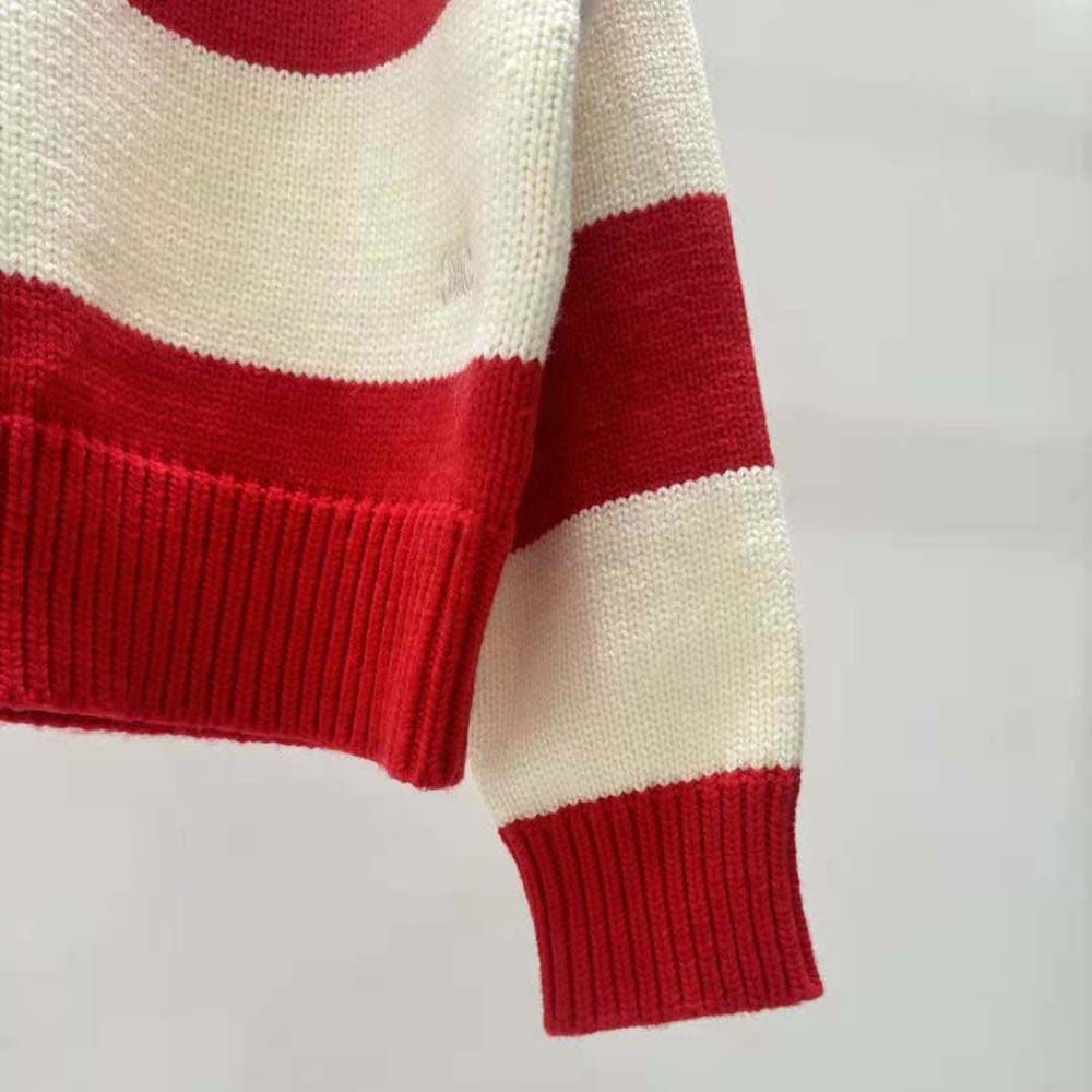 ÁO Celine Men Crew Neck Sweater in Wool Cashmere and Silk-Red