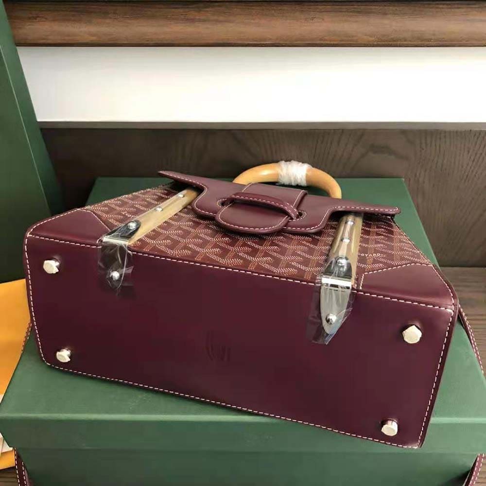 TÚI Goyard Women Sac Saïgon PM in Toile Goyardine & Clamecy Calfskin-Maroon