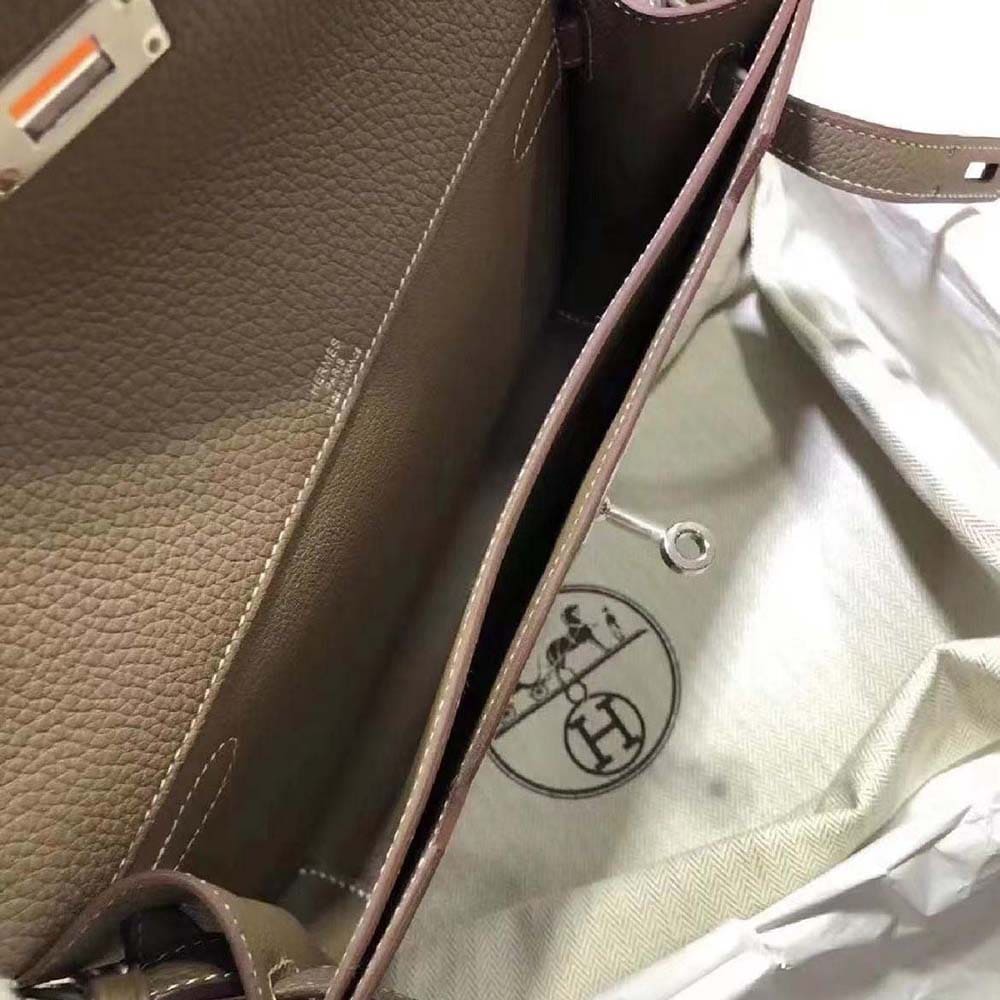 TÚI Hermes Men Kelly Depeches 25 Pouch-Gray