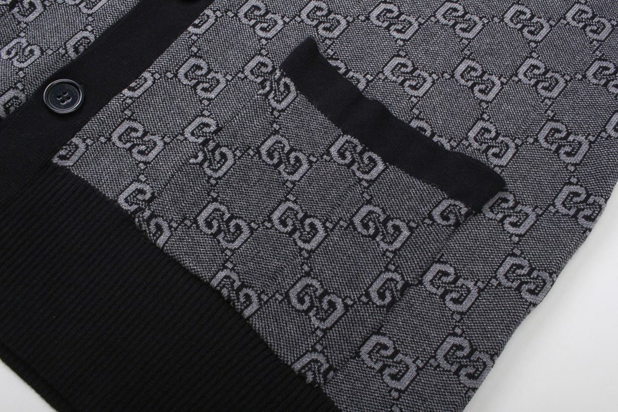 ÁO GUCCI Sweater Black and Grey Stretch Cashmere