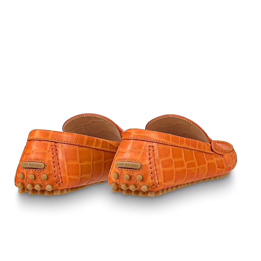 GIÀY LOUIS VUITTON ORANGE CROCODILE LOAFERS