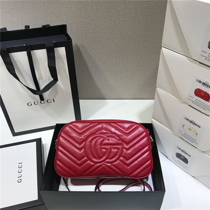 TÚI Gucci GG marmont small matelasse shoulder bag red Top Quality
