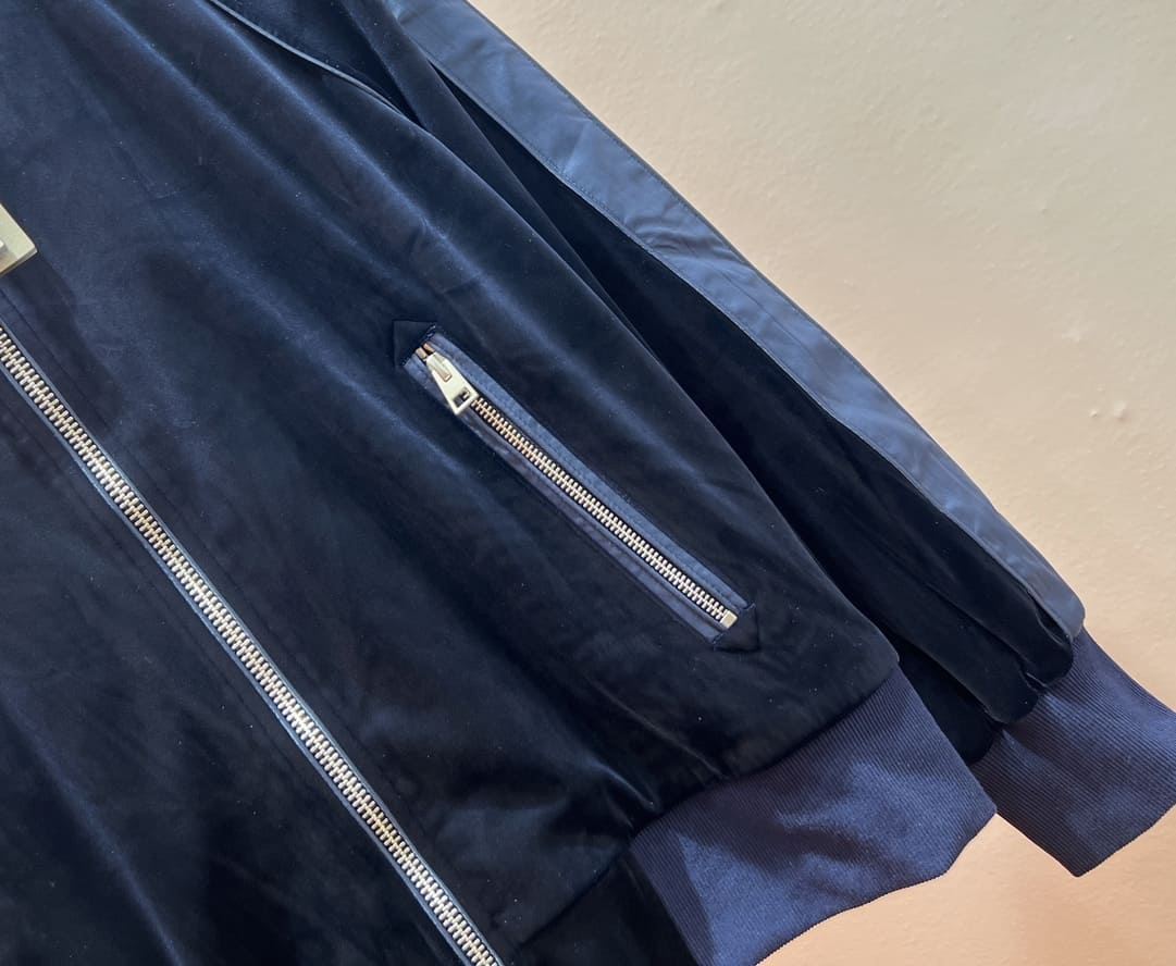 ÁO TOM FORD BLUE VELVET LEATHER JACKET