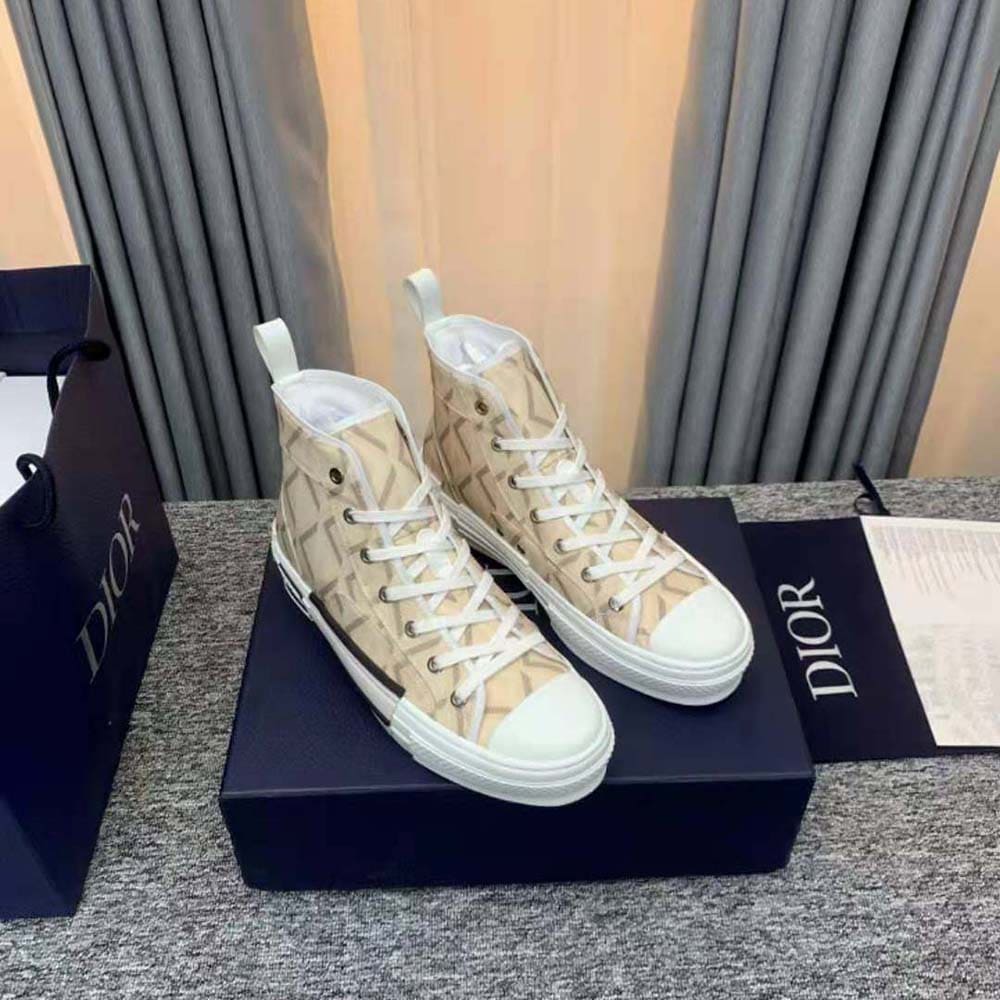 GIÀY DIOR B23 High-Top Sneaker Natural CD Diamond Canvas