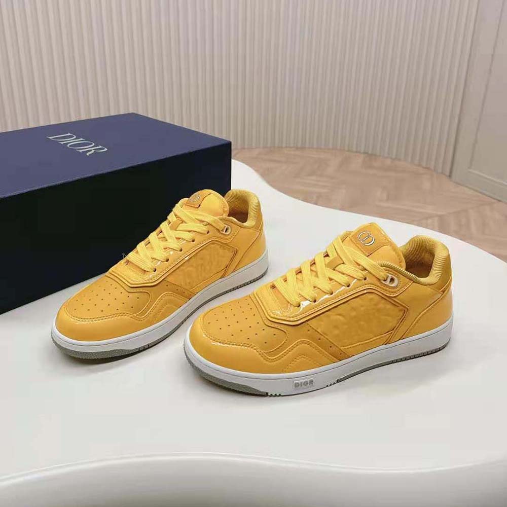 GIÀY DIOR B27 Low-top Sneaker Yellow Patent Calfskin and Dior Oblique Gravity Leather