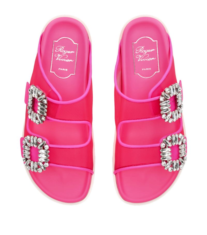 GIÀY ROGER VIVIER  Slidy Viv’ Strass Buckle Sandals