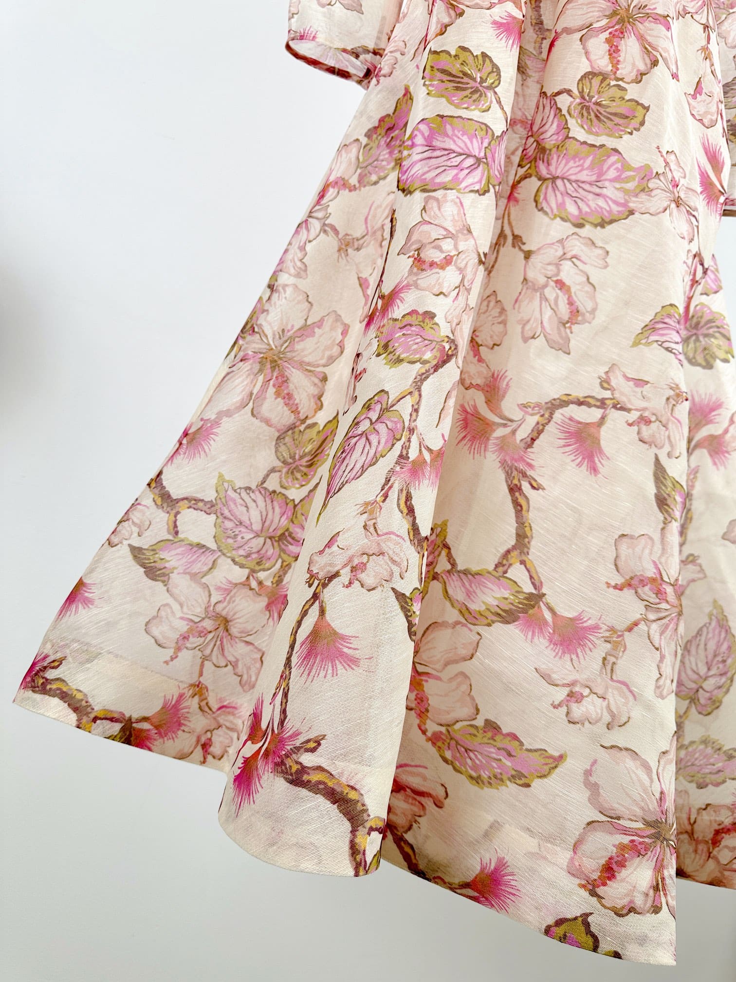 VÁY ZIMMERMANN Vintage Flower White Mid Dress High Classy