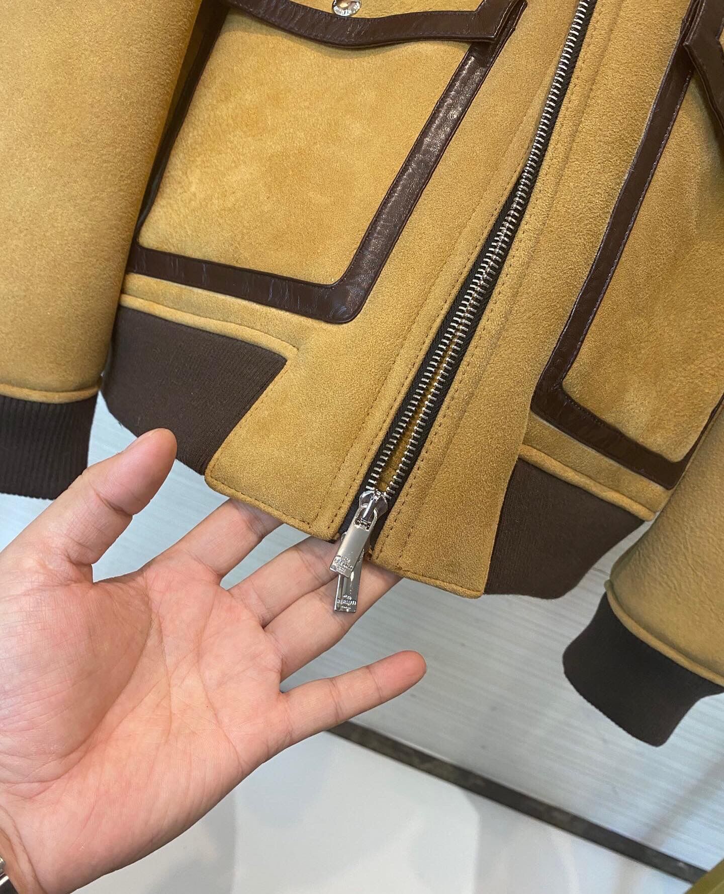 ÁO BERLUTI LEATHER JACKET LÓT LÔNG