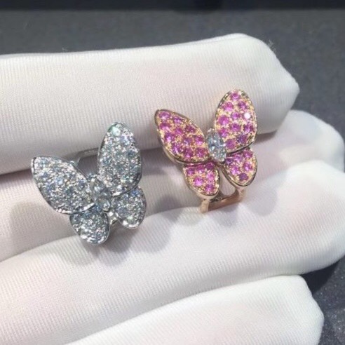 NHẪN VAN CLEEF & ARPELS ALHAMBRA VINTAGE DIAMOND GOLD 18K YELLOW - WHITE GOLD