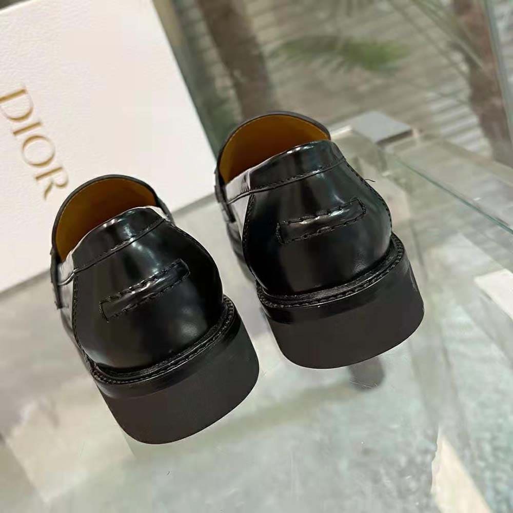 GIÀY Dior Women Boy Loafer Black Brushed Calfskin