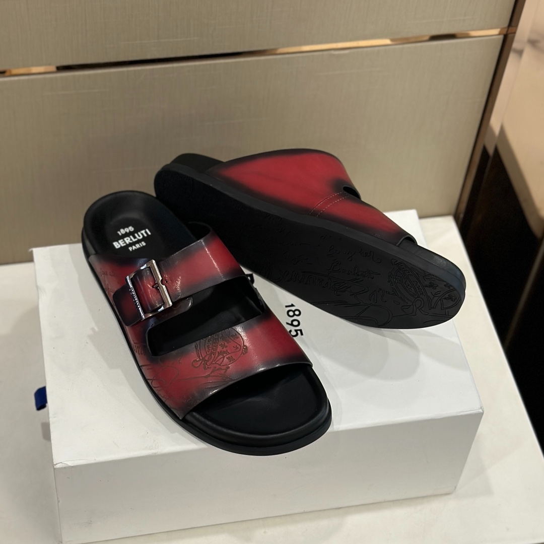 DÉP BERLUTI PATINA LEATHER SLIPPER