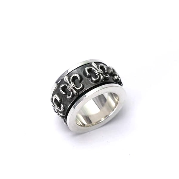 NHẪN CHROME HEARTS HOA VĂN QUÂN ĐỘI PHONG CÁCH PUNK Bạc S925