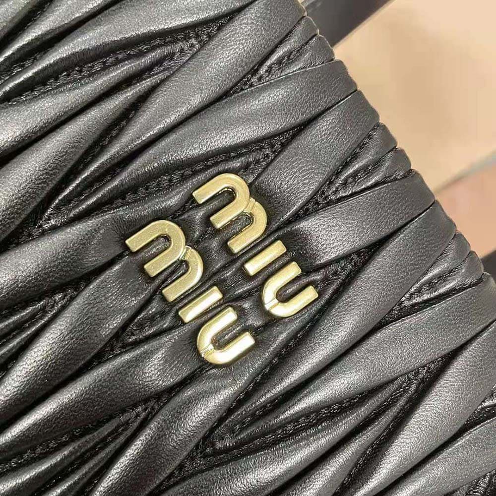 TÚI Miu Miu Women Matelassé Nappa Leather Tote-Black