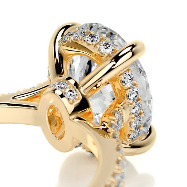 Nhẫn Moissanite và kim cương nhân tạo hình bầu dục vàng gold 18K