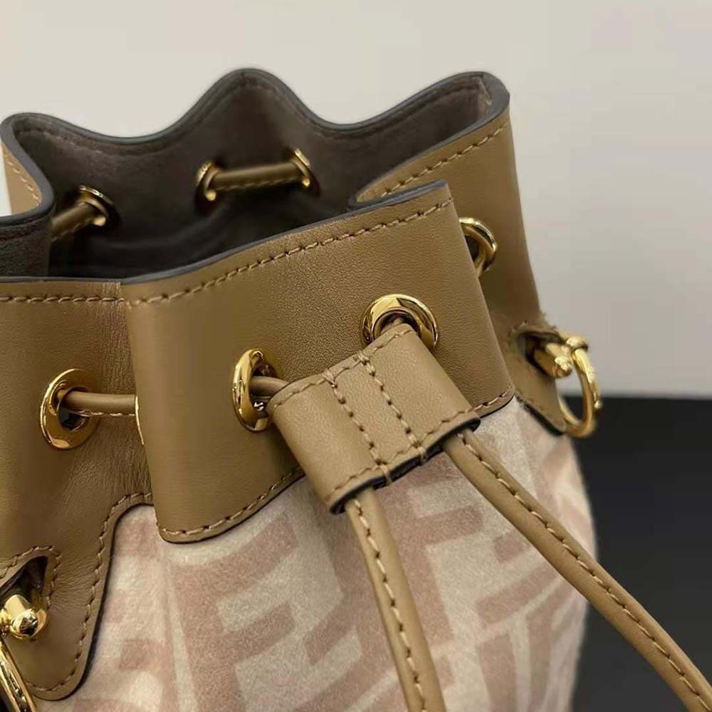 TÚI Fendi Women Small Mon Tresor FF Beige Wool Mini-Bag