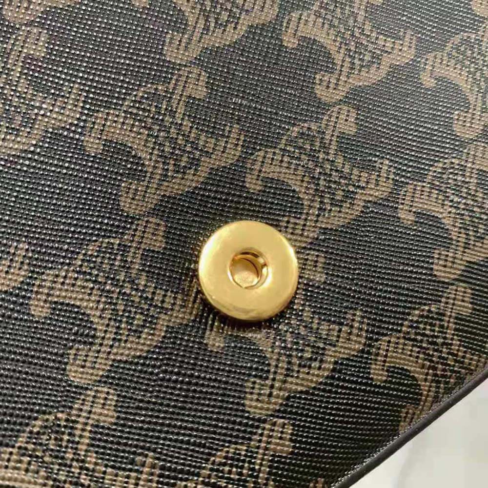 TÚI Celine Women Chain Shoulder Bag Cuir Triomphe in Triomphe Canvas and Calfskin