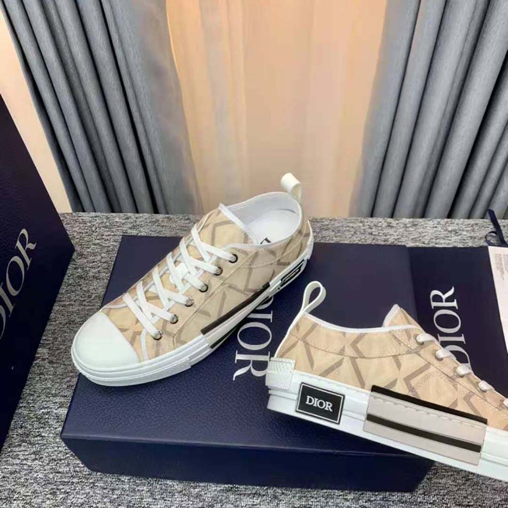 GIÀY DIOR Unisex B23 Low-Top Sneaker Dior Gray CD Diamond Canvas