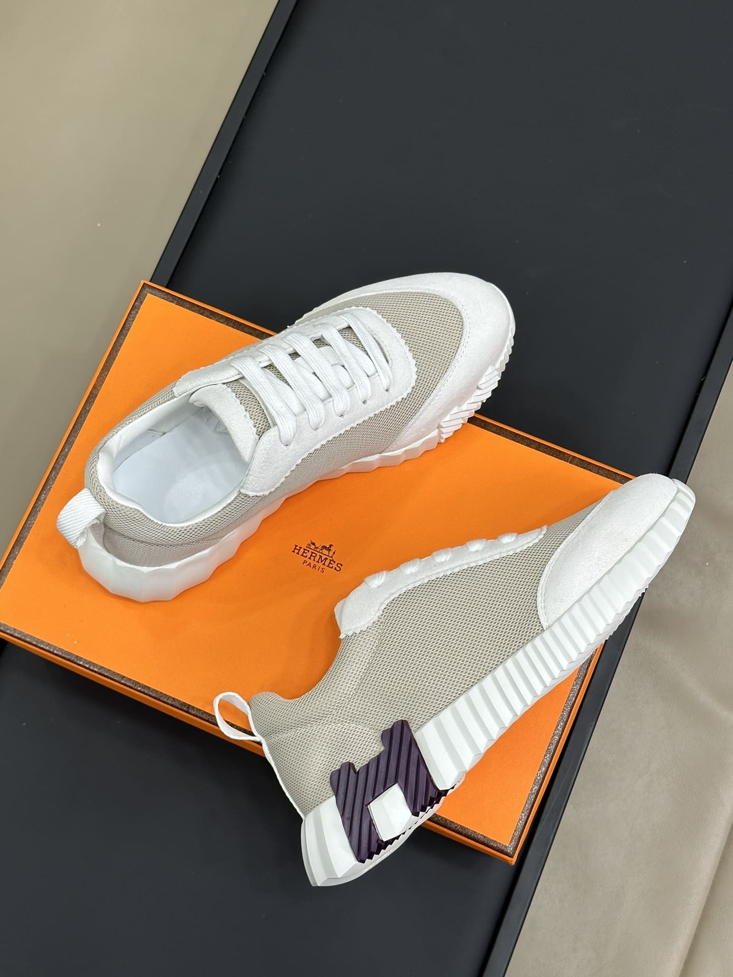 GIÀY HERMES BOUNCING SNEAKER LOW SPORTS GREY