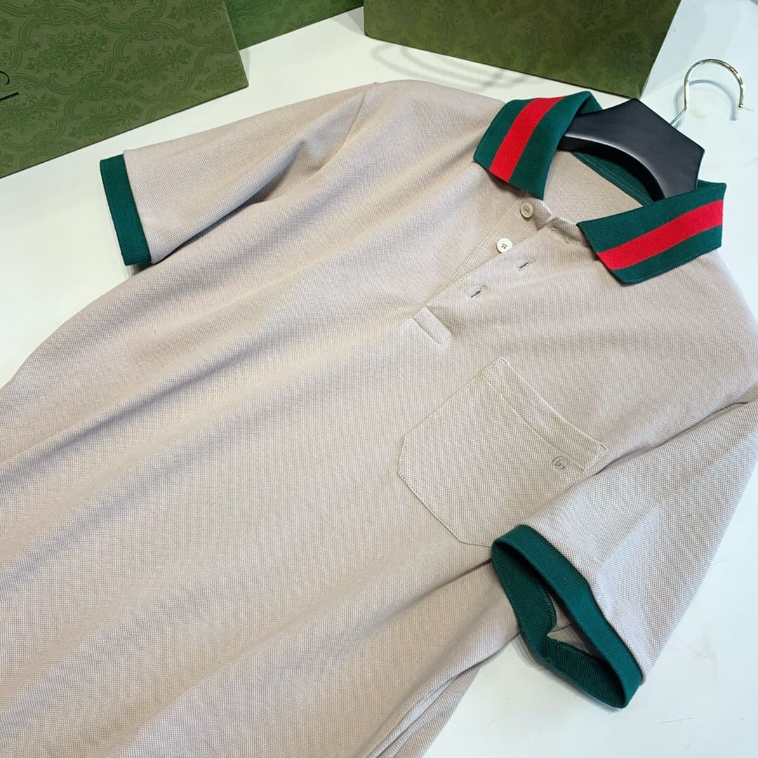 ÁO GUCCI GG POLO SHIRT MÀU NÂU UNISEX