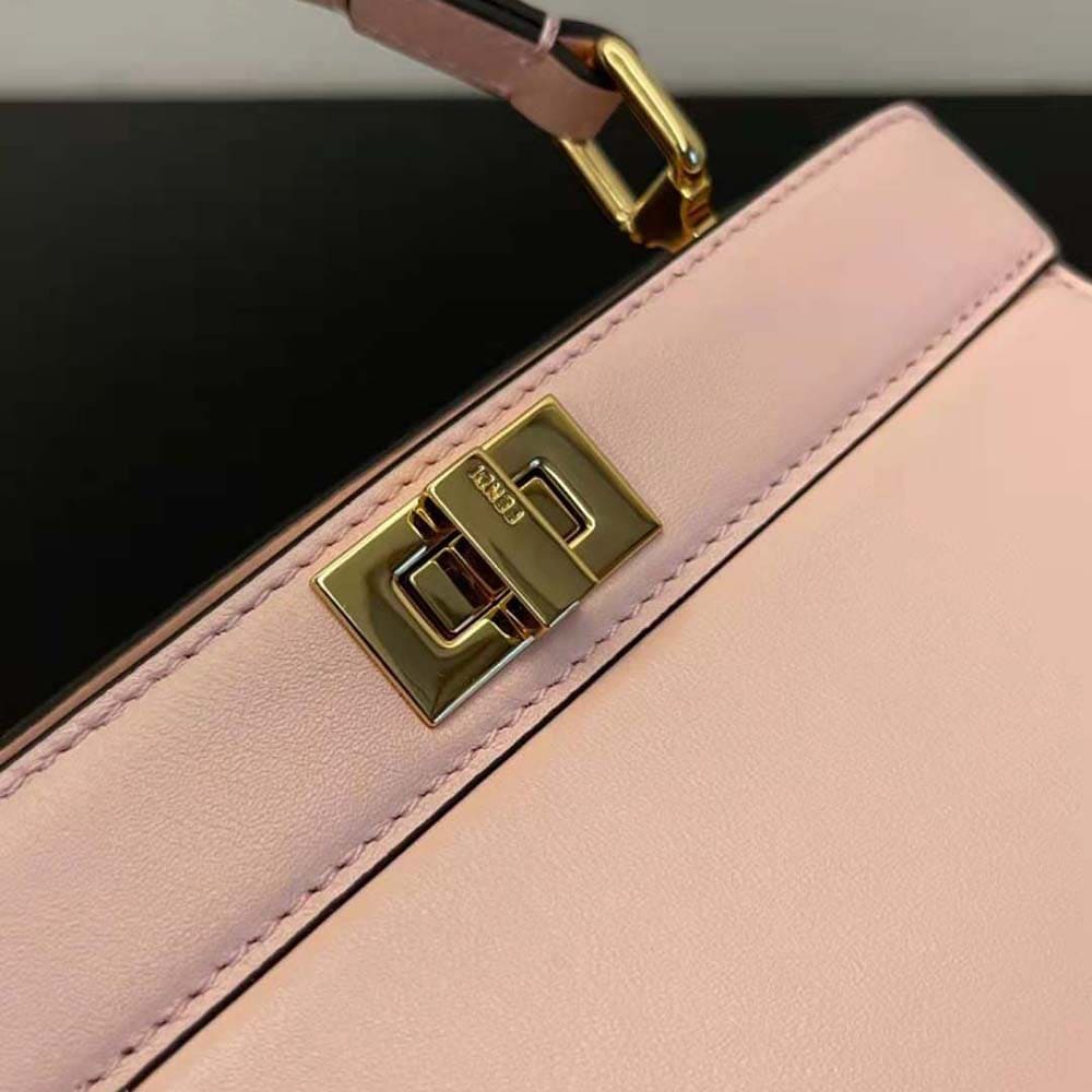 TÚI Fendi Women Peekaboo ISeeU Petite Pink Padded Nappa Leather Bag