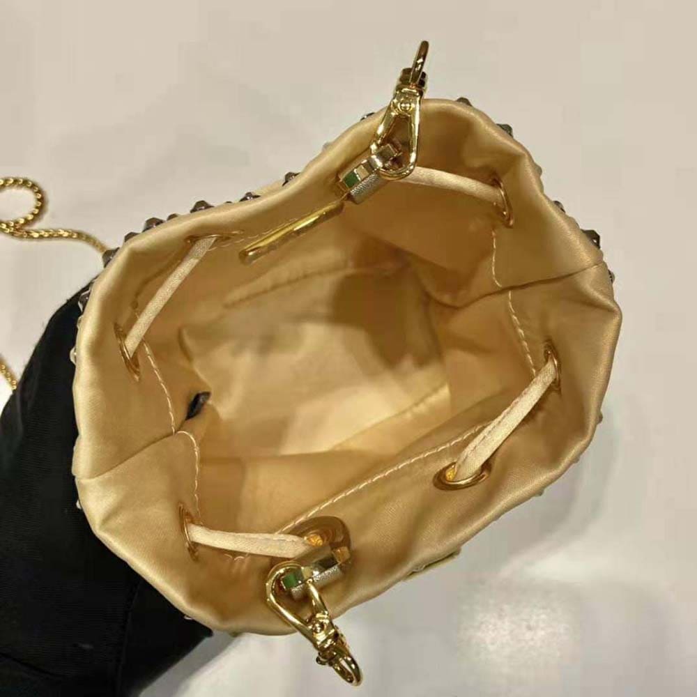TÚI Prada Women Embellished Satin Mini-Pouch-Gold