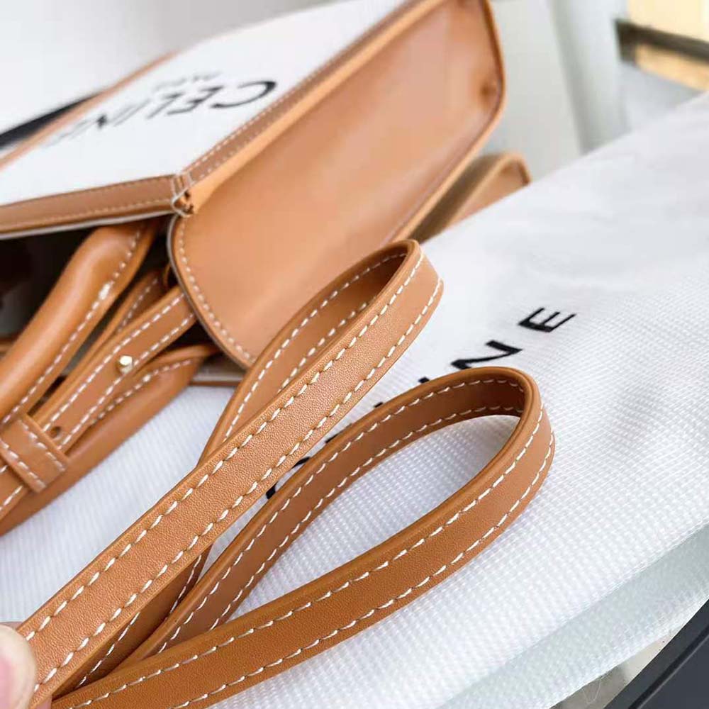 TÚI Celine Women Mini Vertical Cabas Celine in Textile with Celine Print and Calfskin-White