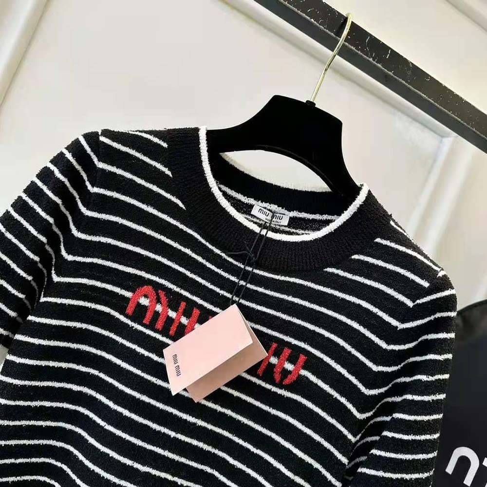 VÁY Miu Miu Women Bouclé Cotton Crew-Neck Mini-Dress