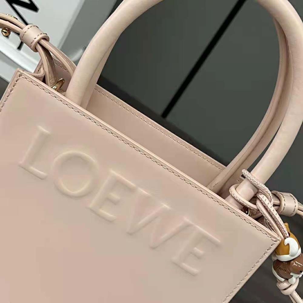 TÚI LOEWE Tote Standard A5 bằng da bê màu hồng