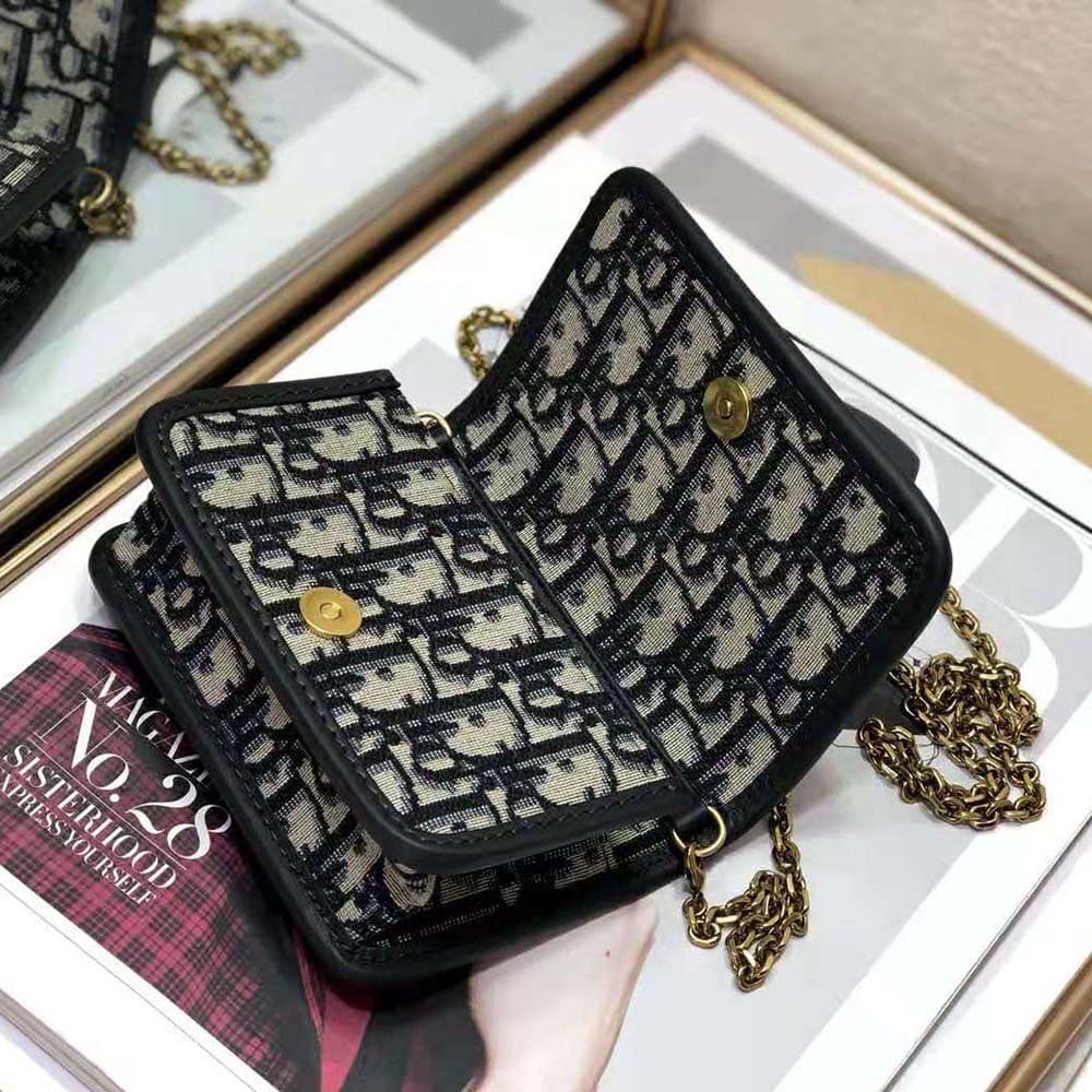 TÚI Dior Women 30 Montaigne nano pouch Blue Dior Oblique Jacquard