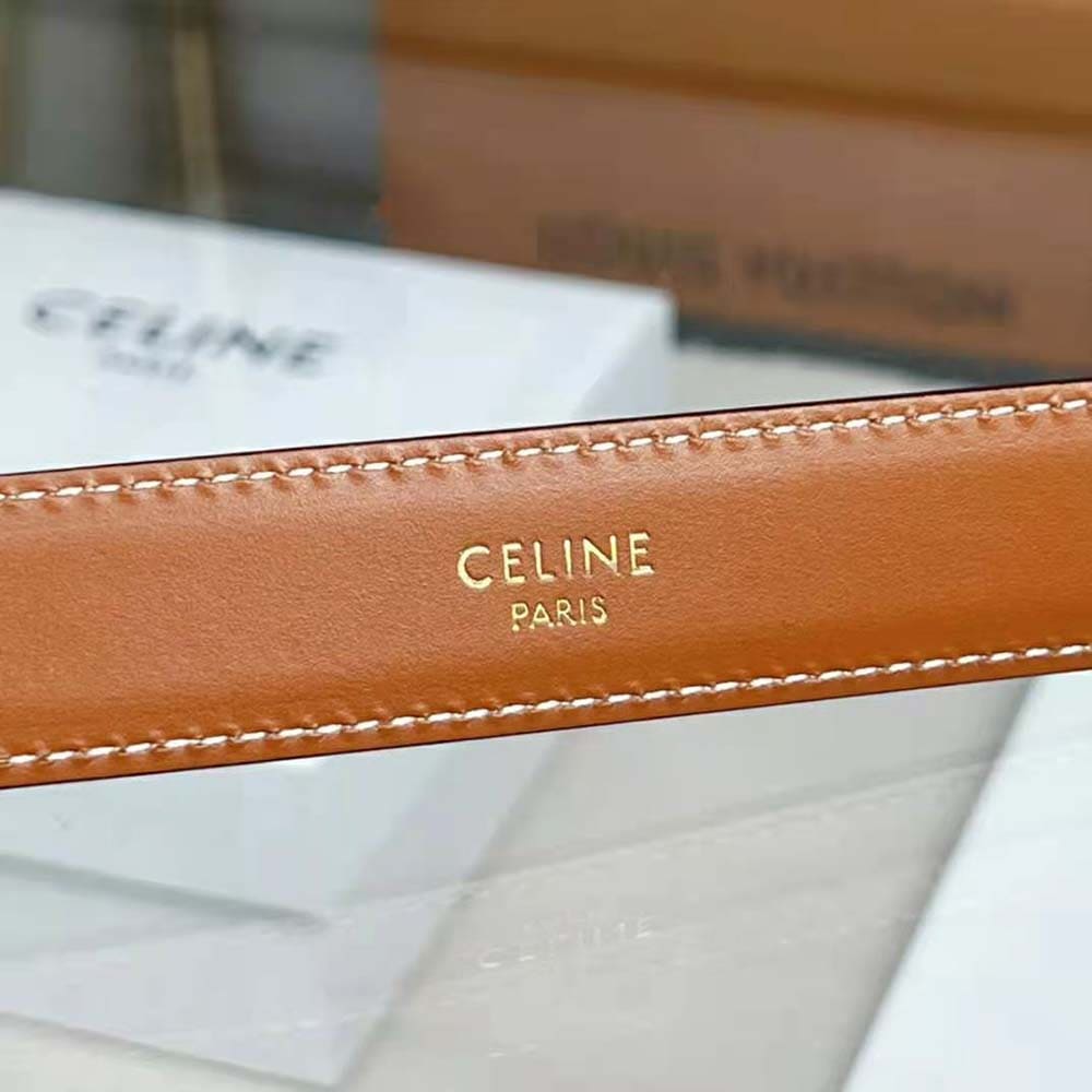 DÂY LƯNG Celine Women Medium Triomphe Belt in Triomphe Canvas and Calfskin