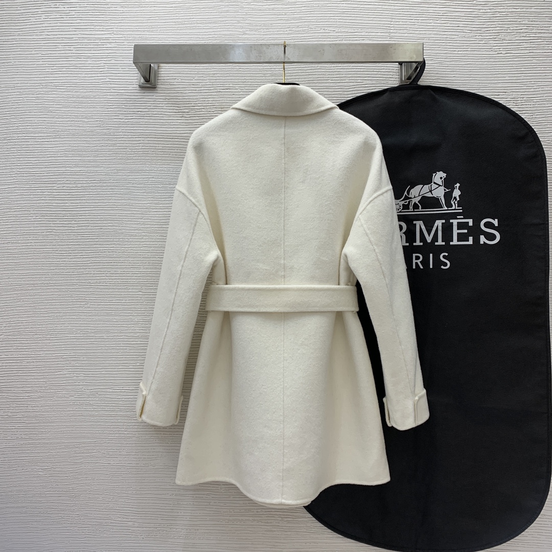 ÁO HERMES CASHMERE WHITE Jacket Top AAA