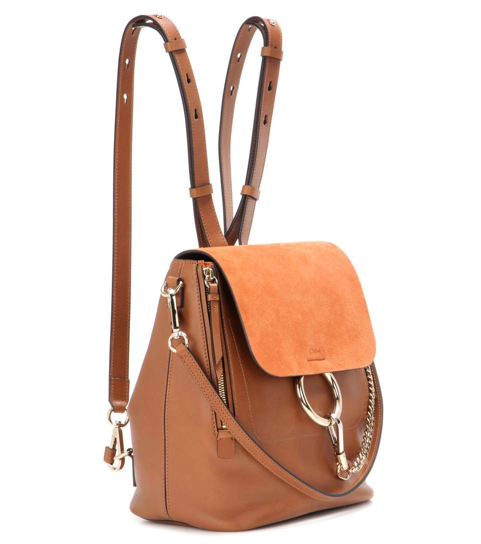 BALO CHLOÉ Faye leather and suede backpack
