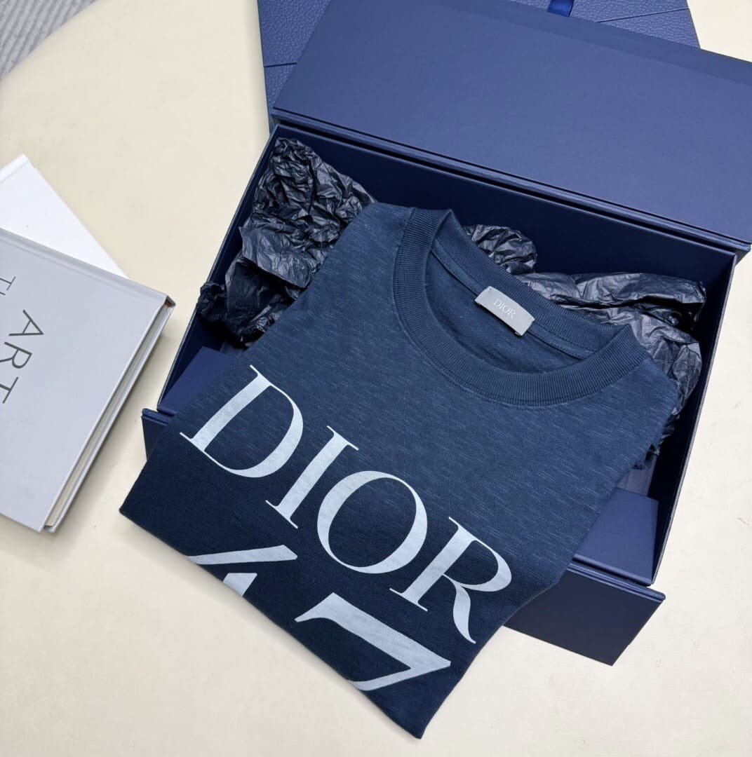 ÁO DIOR 1947 LOGO T SHIRT BLUE