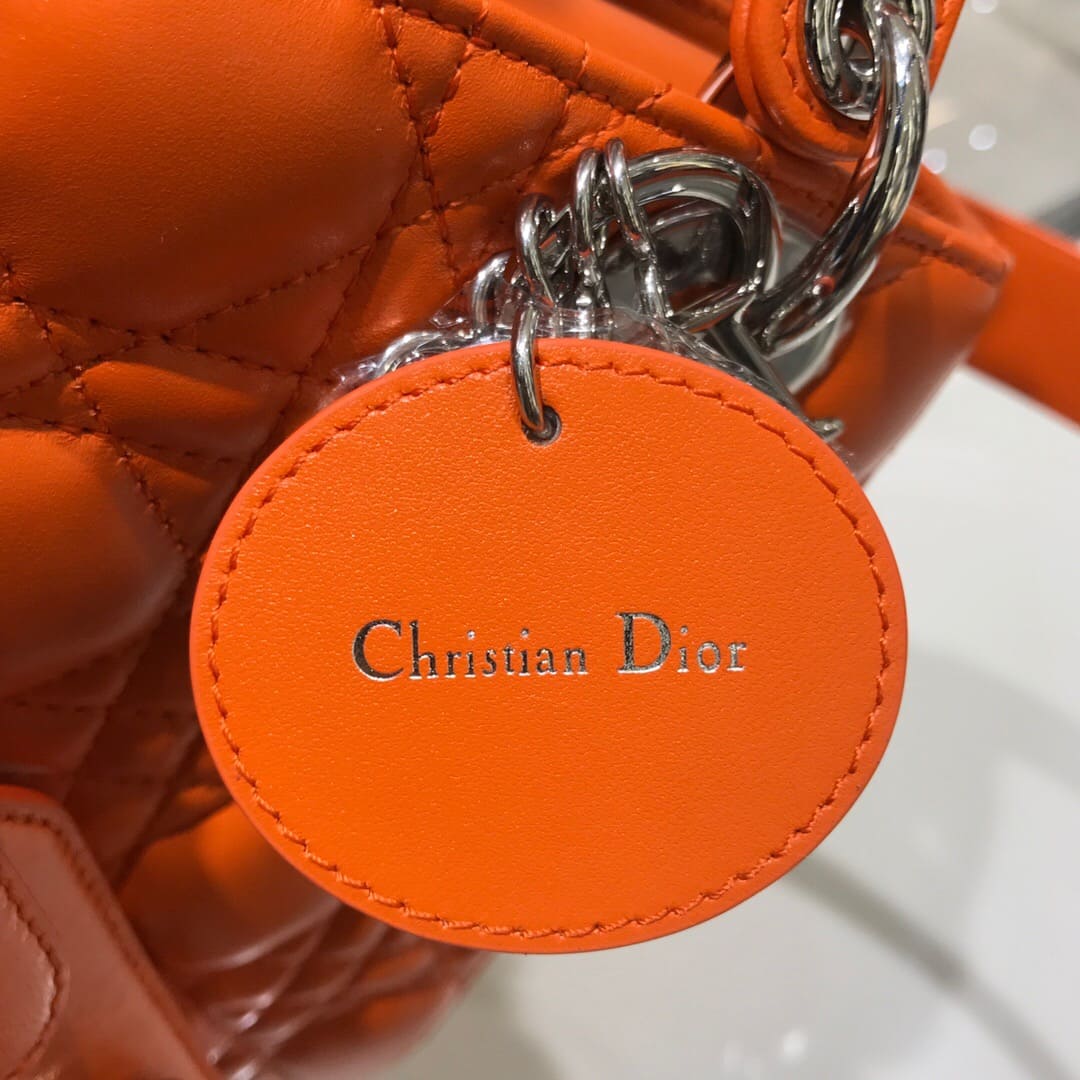 TÚI CHRISTIAN DIOR Lady Dior Bag Orange Cannage Lambskin Top Quality