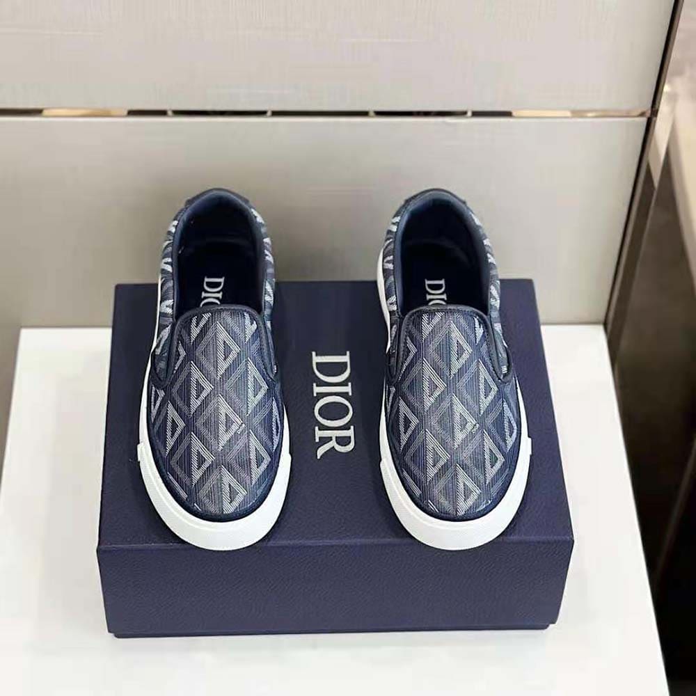 GIÀY DIOR B101 Slip-on Sneaker Black CD Diamond Canvas and Smooth Calfskin